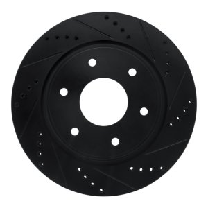 Infiniti QX56 Brake Rotor (1) - Front Right - R1 Concepts - Drilled & Slotted - Black - `05-`07